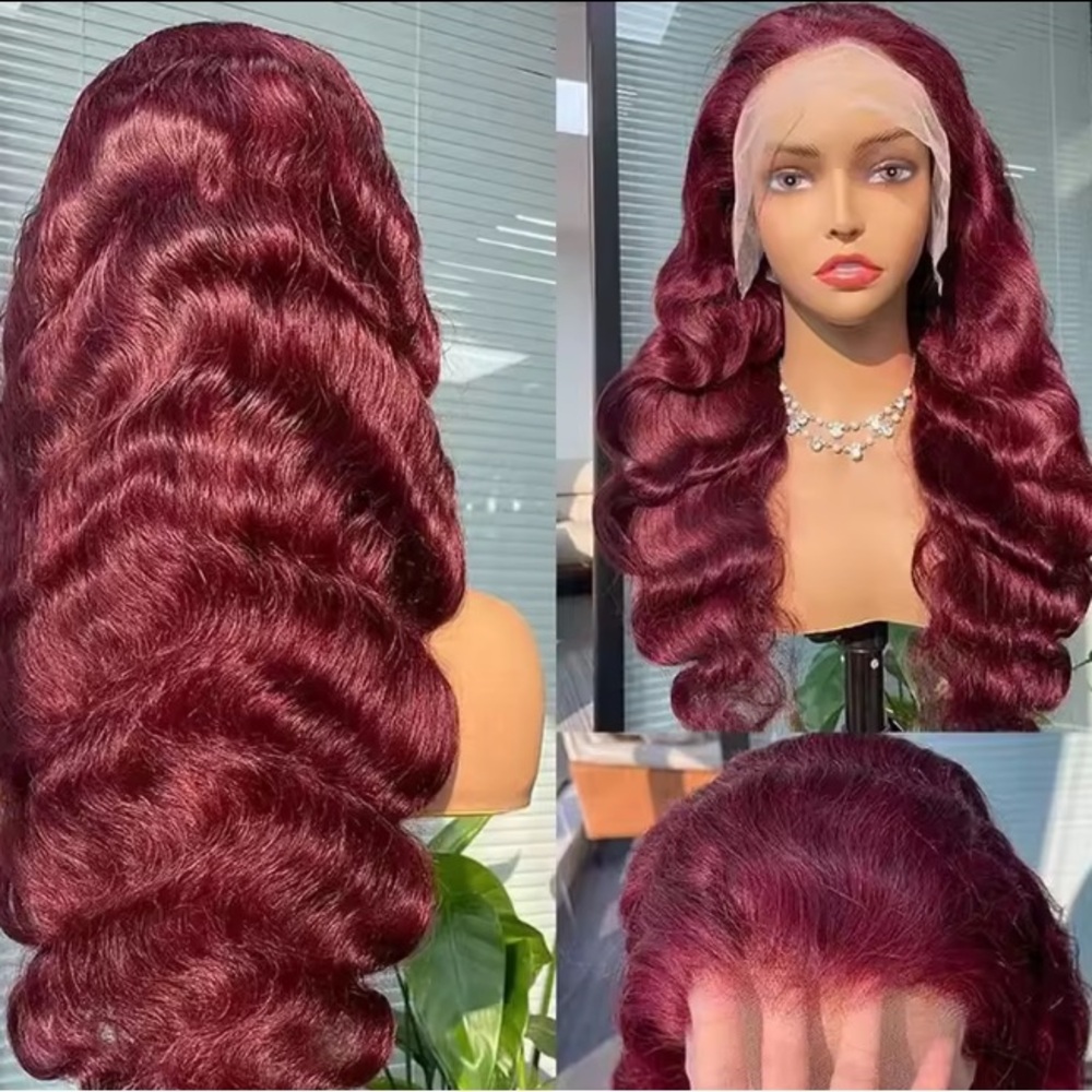 Burgundy Hair Extensions with Baby Hair - Picture 3 of 6